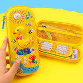 Fun Functional Set: Animal Sharpener, 3D Cartoon Pencil Bag, Glowing Pen, Multicolor Ballpoint